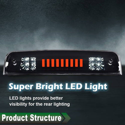 Solid Spare Smoke/Black LED 3rd Brake Tail Light Fit For 2009-2018 Dodge Ram 1500 2500 3500