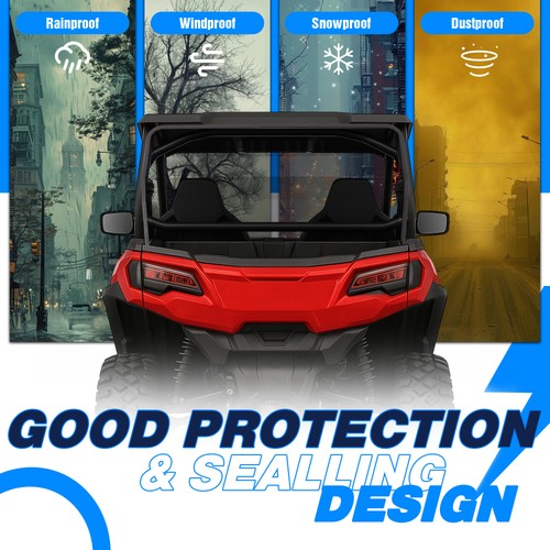 Solid Spare For CFMoto ZForce 950 Sport &Trail / 800 Trail 2023-2025 Rear Windshield Tinted