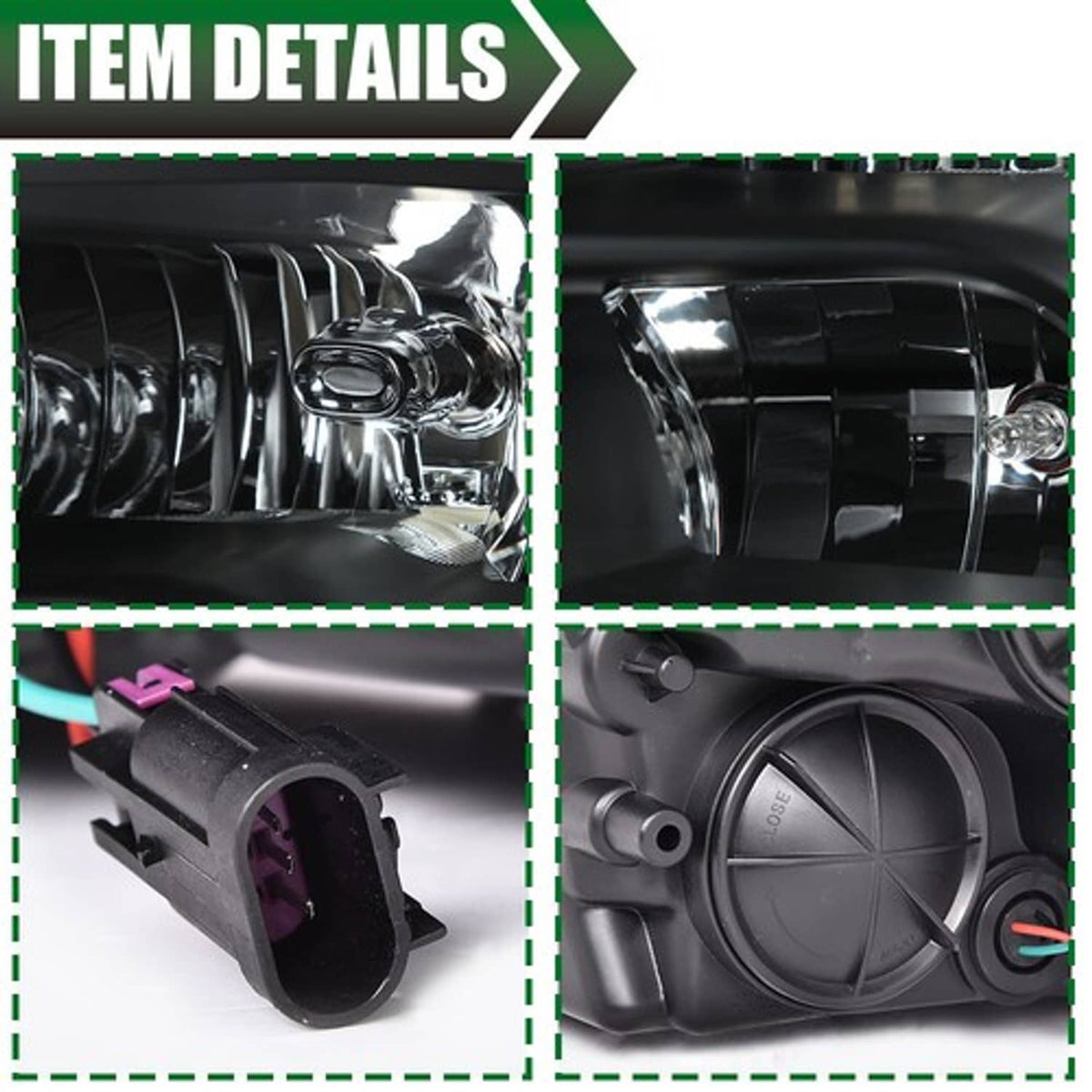 Solid Spare Fit For 09-18 Ram 1500 2500 3500 Black Housing Clear Corner Headlights Headlamps