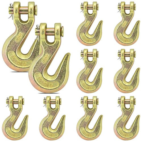 Solid Spare 10PCS G70 3/8" Clevis Grab Hook Chain Hook Tie Down Towing Flatbed Truck Trailer