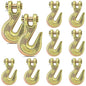 Solid Spare 10PCS G70 3/8" Clevis Grab Hook Chain Hook Tie Down Towing Flatbed Truck Trailer