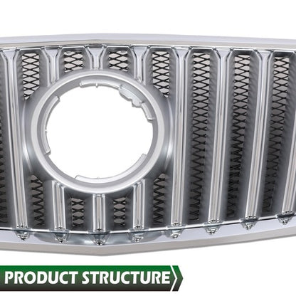 Solid Spare Fit For 2010-2013 Buick Lacrosse Front Bumper Upper Grille Grill w/ Chrome Trim