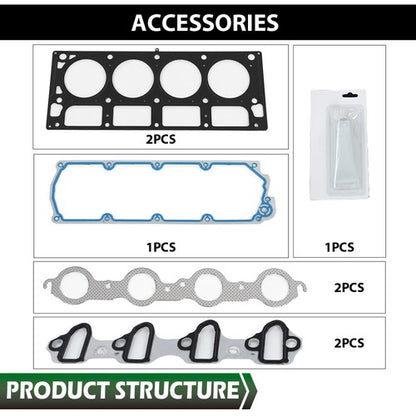 Solid Spare Fit For 08-2011 Chevy Express Hummer GMC Savana 4.8L 5.3L Head Gasket Bolts Set