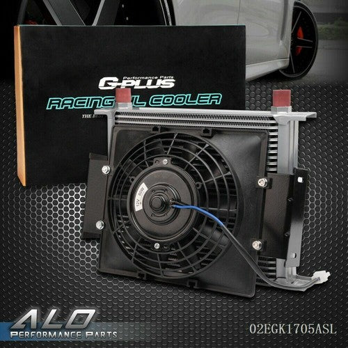 Solid Spare Universal 30 Row 10AN Engine Transmission Oil Cooler+7" Fixed Fan Kit