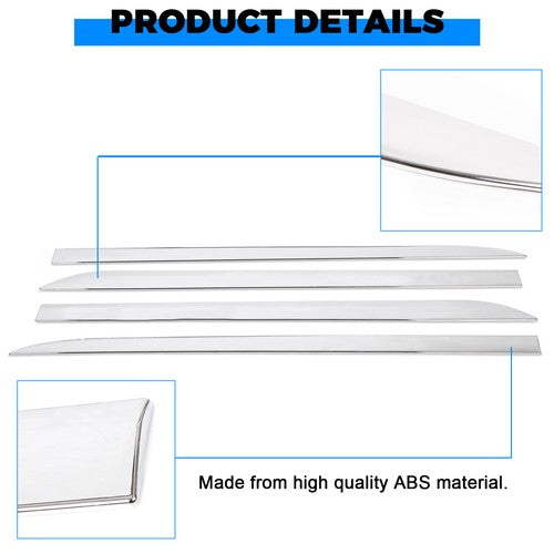 Solid Spare 4 PCS Outside Door Body Side ABS Molding Chrome Trim For Toyota SIENNA 2011-2020