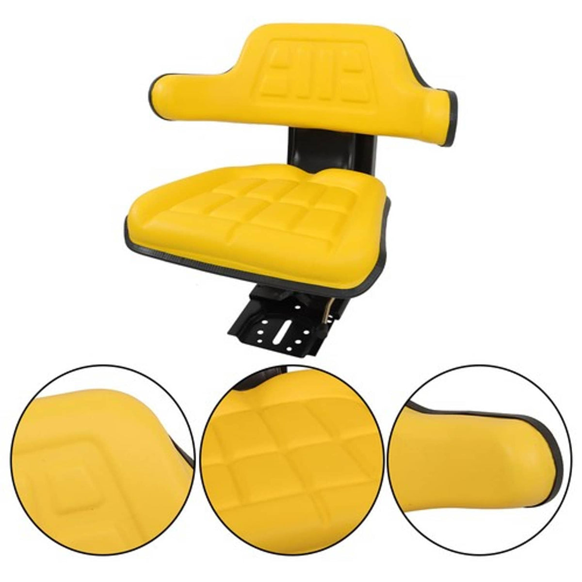 Solid Spare Universal Yellow Tractor Seat Wrap Around Style for John Deere & More