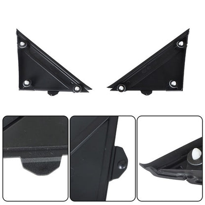 Solid Spare Left & Right Door Mirror Flag Cover Moldings Gloss Black For Fiat 500 2012-2017
