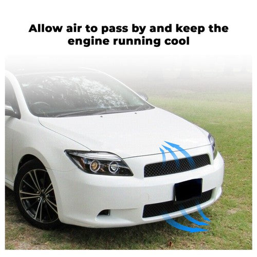 Solid Spare For 2005-2010 Scion tC Black ABS Front Upper and Lower Hood Grille Mesh Grill