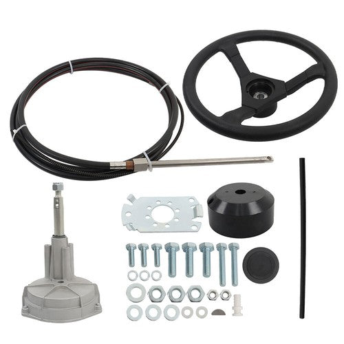 Solid Spare 12 Feet Boat Rotary Steering System Outboard Marine With 12' Steering Cable Kit