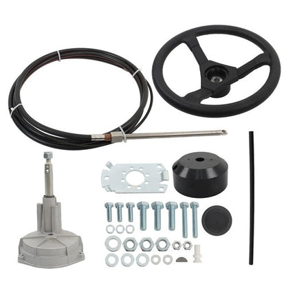 Solid Spare 12 Feet Boat Rotary Steering System Outboard Marine With 12' Steering Cable Kit