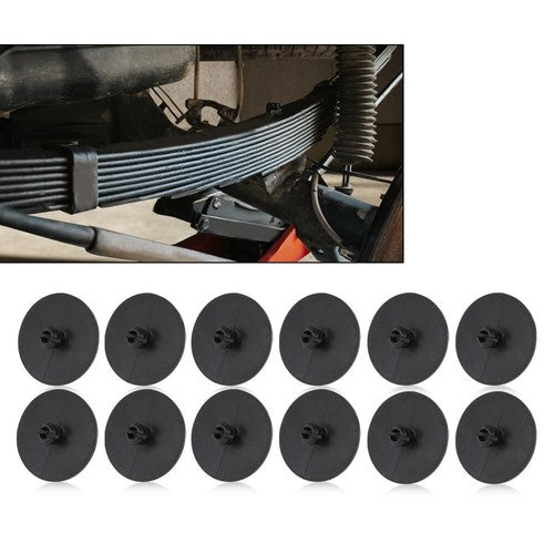 Solid Spare 12pcs 2" Leaf Spring End Tip Pad Anti Squeak Insert Cushion Plastic Silencer