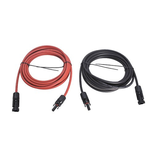 Solid Spare 1 Pair 12AWG Black + Red Solar Panel Extension Cable Wire Connector