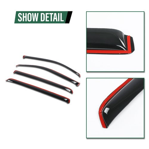 Solid Spare Fit For 2019-2025 Ram 1500 Crew Cab Rain Guards Window Visors Vent Shade