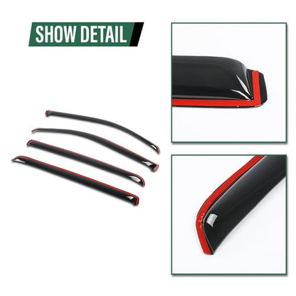 Solid Spare Fit For 2019-2025 Ram 1500 Crew Cab Rain Guards Window Visors Vent Shade