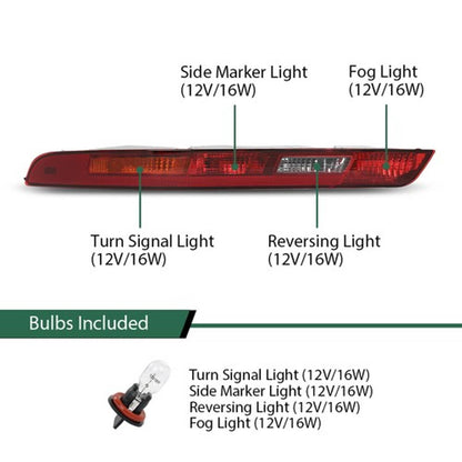 Solid Spare Fit For 2016-2018 Audi Q3 Rear Bumper Lower Tail Light Stop Lamp Left Side