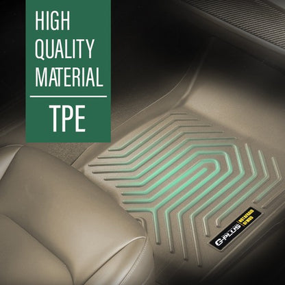Solid Spare TPE Floor Mats Liners Fit For 2009-2014 Ford F-150 SuperCrew Cab All Weather