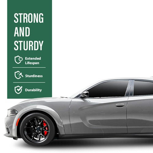 Solid Spare Body Kit Matte Black Side Skirts Rocker Panel Fit For 15-23 Charger Widebody