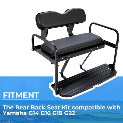 Solid Spare Rear Back Seat Kit Flip Folding Black Fit For Yamaha G14 G16 G19 G22 Golf Cart