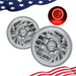 5-3/4"Inch Round LED Red Halo Style Halogen Crystal Clear Headlights Angel Eye