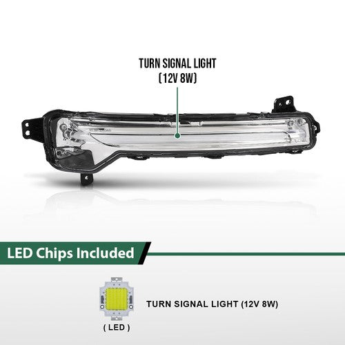 Solid Spare LED Turn Signal Light Assembly Right Side Fit For 2020-2025 Lincoln Corsair
