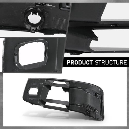 Solid Spare Fit For 2016 2017 2018 2019 Audi Q7 Fog Light Grille Bezel Insert Left+Right