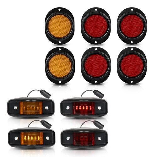 Solid Spare Fit For Humvee LED Side Marker Light with Reflector and Housing - Black