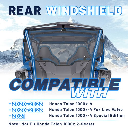 Solid Spare Smoke Rear Windshield Back Window For Honda 2020 2021 2022 2023 Talon 1000X-4