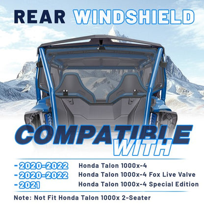 Solid Spare Smoke Rear Windshield Back Window For Honda 2020 2021 2022 2023 Talon 1000X-4