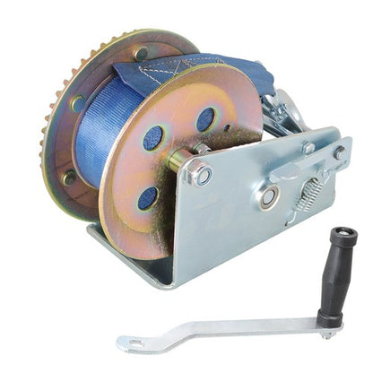 Solid Spare 3500lbs Hand Winch Boat Trailer Winch Crank With 10m (32ft) Strap Winch