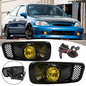 For 1999-2000 Honda Civic Front Bumper Yellow Lens Halogen Fog Lights Lamp
