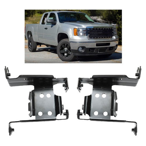 Solid Spare LH&RH 2 Pc Front Bumper Bracket Black Fit For 2011-2014 GMC Sierra 2500/3500 HD