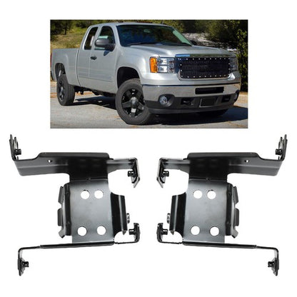 Solid Spare LH&RH 2 Pc Front Bumper Bracket Black Fit For 2011-2014 GMC Sierra 2500/3500 HD