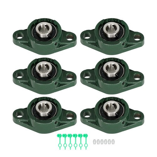 Solid Spare UCFL202-10 Solid Base Pillow Block Flange Bearing 5/8" Bore 2 Bolt (6 PCS)