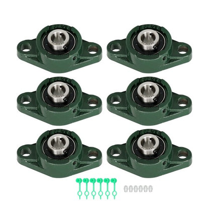 Solid Spare UCFL202-10 Solid Base Pillow Block Flange Bearing 5/8" Bore 2 Bolt (6 PCS)