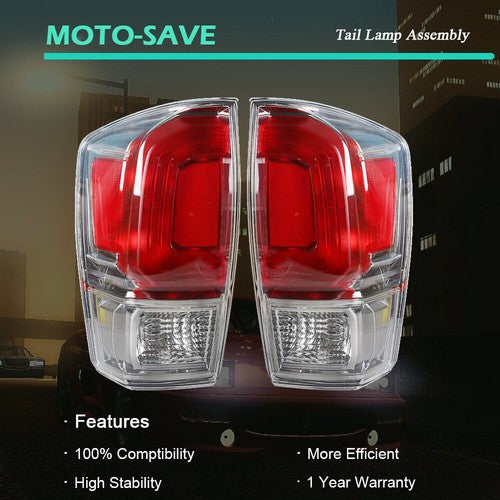 Solid Spare For Toyota Tacoma 2016-2020 Tail Lights Stop Brake Light Left & Right Side Pair