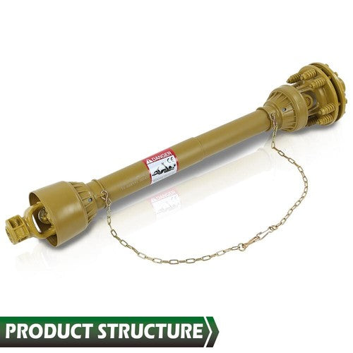 Solid Spare PTO Shaft PTO Drive Shaft 1-3/8"x6 Spline w/Slip Clutch T4 31.5-41" Yellow