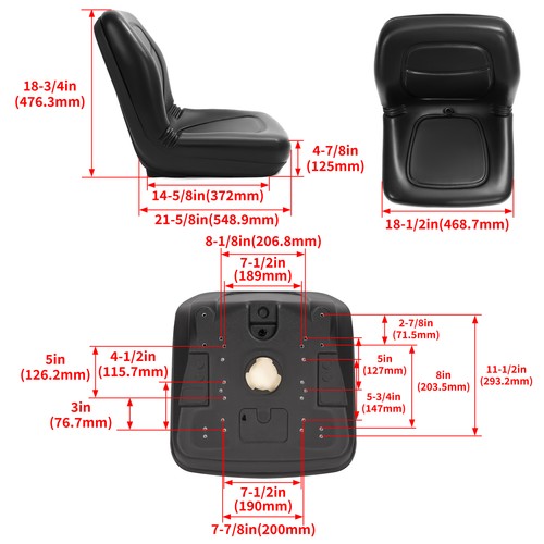 Solid Spare Black Gator Seats w/Drain Hole For Diesel TX Turf 6X4 TRAIL XUV 550 620i 850D