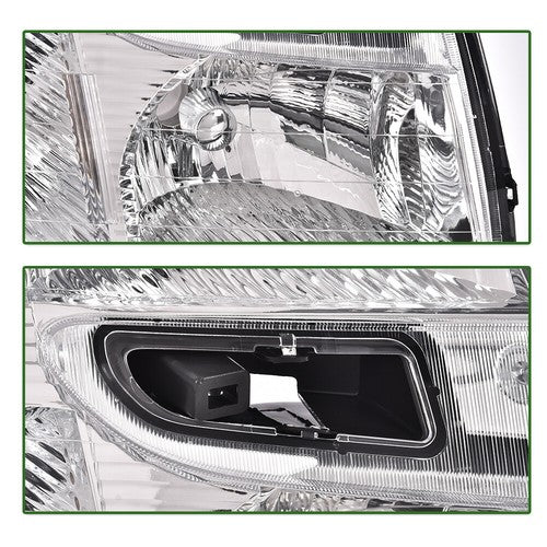 Solid Spare Fit For 05-09 Chevy Equinox Clear Lens Chrome Housing Headlights Left+Right