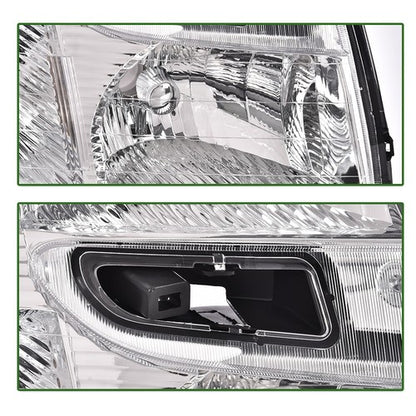 Solid Spare Fit For 05-09 Chevy Equinox Clear Lens Chrome Housing Headlights Left+Right