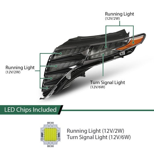 Solid Spare LED DRL Headlights Assembly Fit For 21-24 Hyundai Tucson Left+Right Side