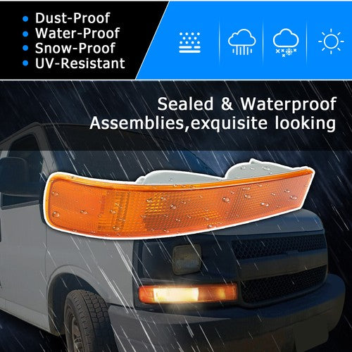 Solid Spare Turn Signal Marker Directional Light Lamp RH Passenger for 03-22 Chevy GMC Van