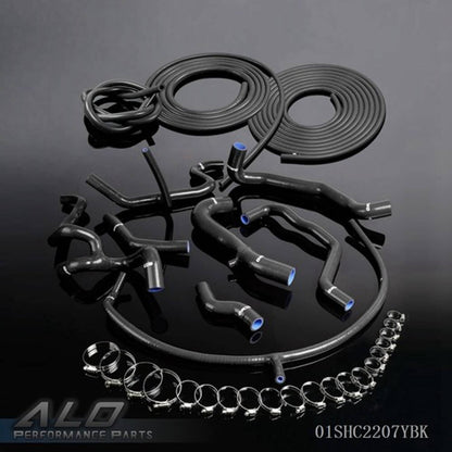 Solid Spare Fit For 92-98 VW Golf GTI MK3 VR6 2.8 2.9 V6 Silicone Hose+Vacuum Hose Kit Black