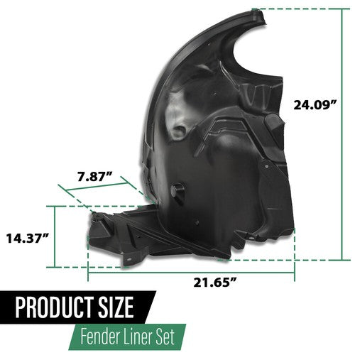 Solid Spare Front Fender Liner Left+Right Side Rear Section Fit For 2010-2016 Benz E350