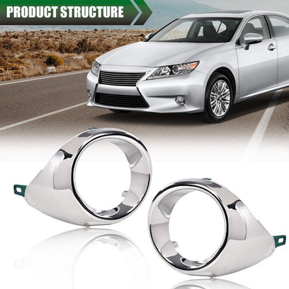Solid Spare Front Bumper Fog Light Trim Left+Right Chrome Fit For 13-15 Lexus ES300h ES350