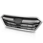 Solid Spare Fit For 2018-2019 Subaru Outback Front Bumper Upper Grille Grill Black Silver