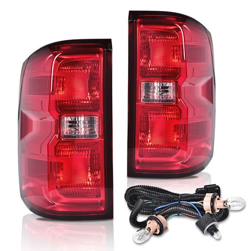 Solid Spare Fit For 2014-2018 Chevy Silverado Tail Light Brake Lamps w/ Bulbs+ Wiring
