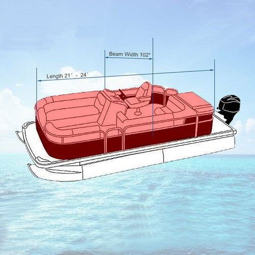 Solid Spare Waterproof 21-24ft Boat Cover Trailerable Pontoon Dust Resistant Gray