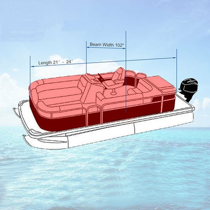 Solid Spare Waterproof 21-24ft Boat Cover Trailerable Pontoon Dust Resistant Gray
