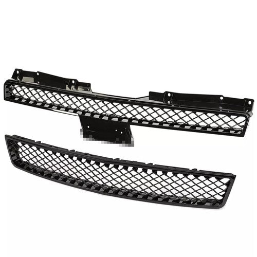 Solid Spare For 07-14 Chevy Tahoe/Suburban/Avalanche Mesh Front Bumper Grille Grill Black