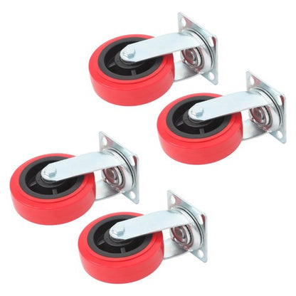 Solid Spare 4 Pack 6 Inch Polyurethane Heavy Duty Swivel Caster Wheels 4000Lbs Load Capacity